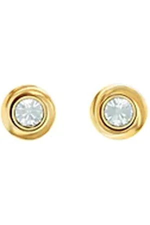 Calvin Klein Pendientes de botón de cristal y acero bañado en