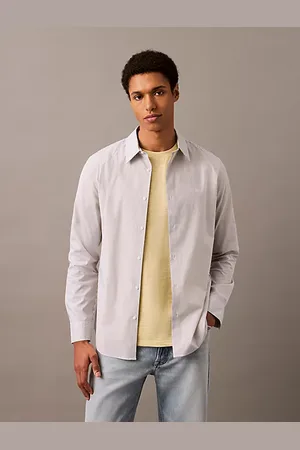 Calvin Klein Camisa a rayas slim de popelín