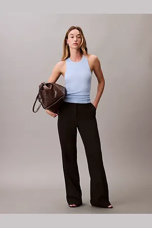 Calvin Klein Camiseta de tirantes de canalé en mezcla de viscosa