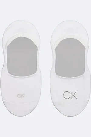 Calvin Klein Pack de 2 pares de calcetines invisibles de algodón brillante suave con logo