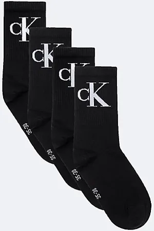 Calvin Klein Pack de 4 pares de calcetines de deporte de algodón peinado suave con logo