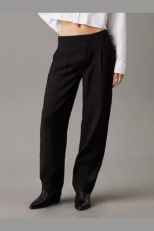 Calvin Klein Pantalón plisado de viscosa suave
