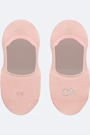 Calvin Klein Pack de 2 pares de calcetines invisibles de algodón brillante suave con logo
