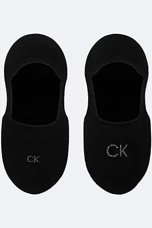 Calvin Klein Pack de 2 pares de calcetines invisibles de algodón brillante suave con logo