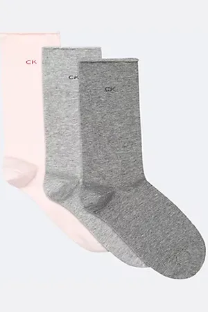 Calvin Klein Pack de 3 calcetines de algodón peinado suave con borde enrollado