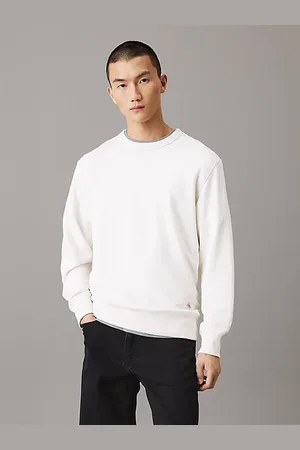 Calvin Klein Sudadera de felpa de algodón con insignia