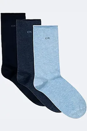 Calvin Klein Pack de 3 calcetines de algodón peinado suave con borde enrollado