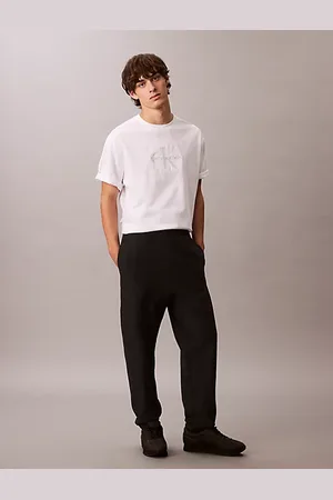 Calvin Klein Pantalón deportivo de felpa de algodón con monograma