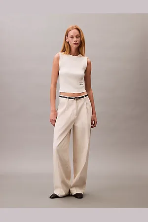 Calvin Klein Chaleco cuello redondo de canalé suave