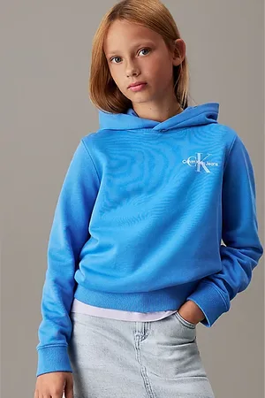 Calvin Klein Sudadera de felpa infantil con capucha y logo