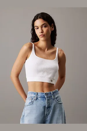 Calvin Klein Top de corpiño de canalé de algodón