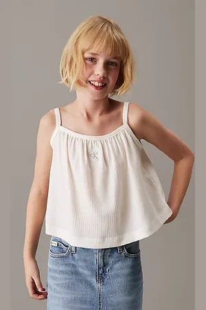Calvin Klein Top suelto arrugado de tirantes