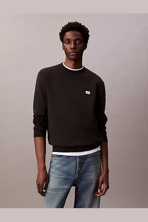 Calvin Klein Sudadera de felpa de algodón con insignia