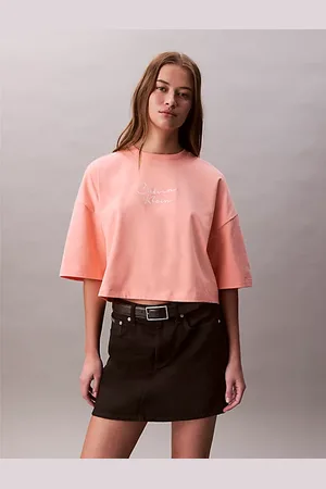 Calvin Klein Camiseta boxy cropped con logo