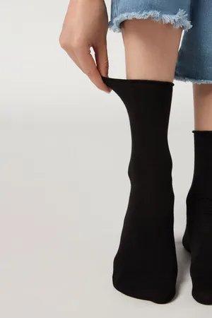 Calzedonia Calcetines cortos de algodón sin puños Mujer Tamaño 39-41