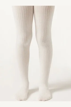 Calzedonia Panty Algodón Efecto Canalé Chica Tamaño 4-6