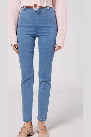 Calzedonia Leggings de Denim Skinny de Cintura Alta Mujer Tamaño M