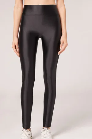 Calzedonia Legging Tejido Súper Brillante Mujer Tamaño XS