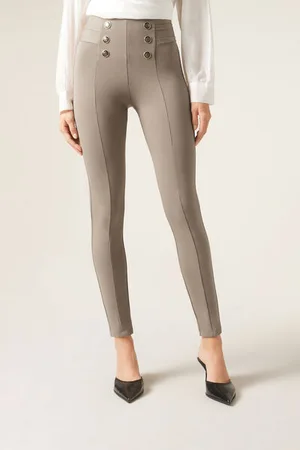 Calzedonia Pantalón Sailor Efecto Shapping Con Detalle Botones Mujer Tamaño XS