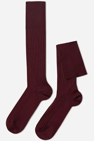 Calzedonia Calcetín largo de hilo de escocia de canalé para hombre Hombre Tamaño 42-43