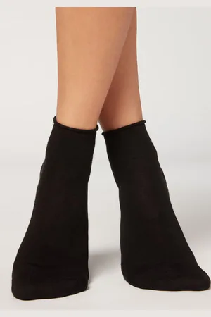 Calzedonia Calcetines Cortos de Algodón Sin Puño Mujer Tamaño 36-38