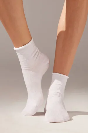 Calzedonia Calcetines Cortos con Lino Sin Puño Mujer Tamaño 39-41