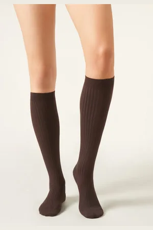 Calzedonia Calcetines Largos en Cachemira Acanalada Mujer Tamaño 36-38