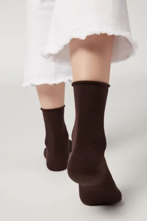 Calzedonia Calcetines cortos de algodón sin puños Mujer Tamaño 39-41