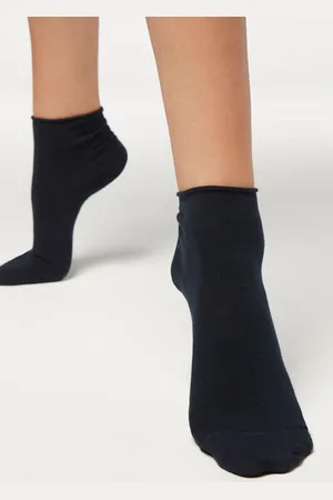Calzedonia Calcetines Cortos de Algodón Sin Puño Mujer Tamaño 36-38