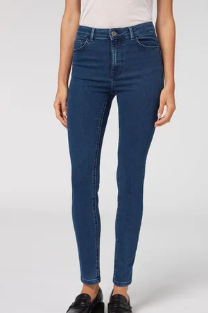 Calzedonia Vaqueros Push Up Skinny de Cintura Alta Soft Touch Mujer Tamaño M