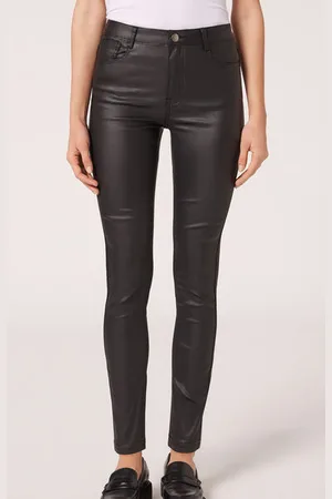 Calzedonia Leggings Skinny Efecto Encerado Mujer Tamaño XL
