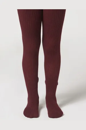 Calzedonia Panty Algodón Efecto Canalé Con Lazo Posterior Chica Tamaño 4-6