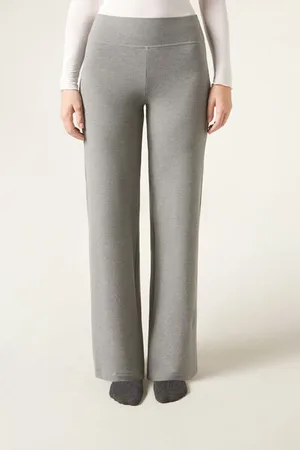 Calzedonia Pantalón Palazzo con Cashmere Mujer Tamaño M