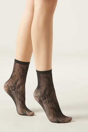 Calzedonia Calcetines Motivo Flores Mujer Tamaño TU