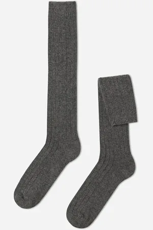 Calzedonia Calcetín alto canalé con lana y cashmere de hombre Hombre Tamaño 42-43