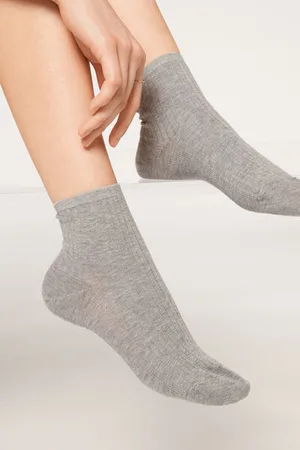 Calzedonia Calcetines de canalé cortos para mujer Mujer Tamaño 36-38