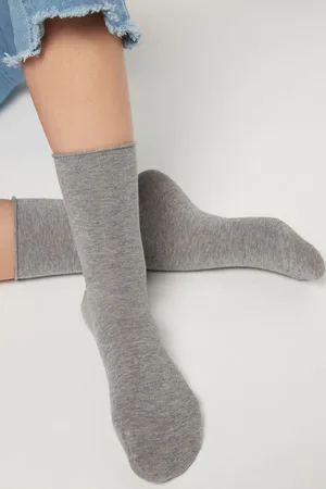 Calzedonia Calcetines cortos de algodón sin puños Mujer Tamaño 39-41