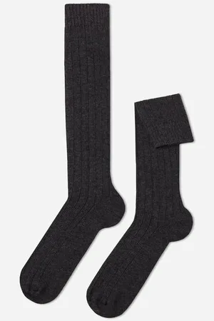 Calzedonia Calcetín alto canalé con lana y cashmere de hombre Hombre Tamaño 40-41