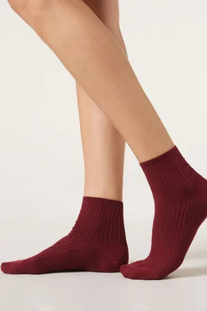 Calzedonia Calcetines de canalé cortos para mujer Mujer Tamaño 39-41