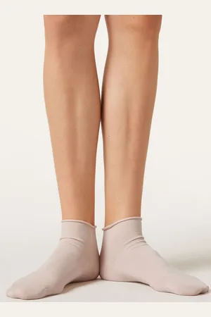 Calzedonia Calcetines Cortos de Algodón Sin Puño Mujer Tamaño 36-38