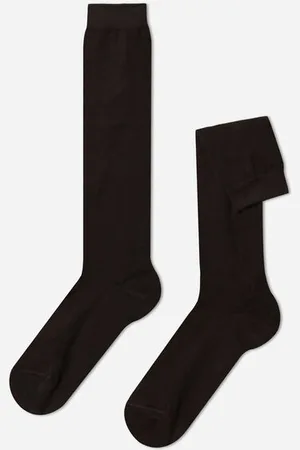 Calzedonia Calcetines Largos de Hombre en Algodón Cálido Hombre Tamaño 44-45