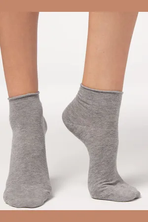 Calzedonia Calcetines Cortos de Algodón Sin Puño Mujer Tamaño 39-41