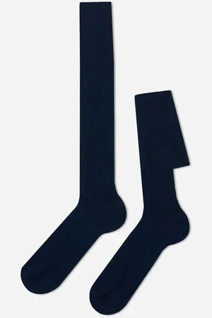 Calzedonia Calcetín largo de hilo de escocia de canalé para hombre Hombre Tamaño 44-45
