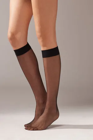 Calzedonia Calcetín de media transparente denier 8 estilo ejecutivo Mujer Tamaño TU