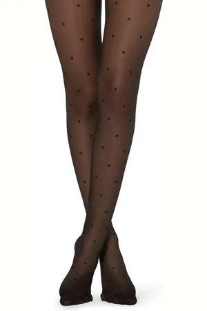 Calzedonia Panty Transparente Lunares Mujer Tamaño 3/4