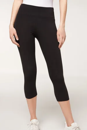 Calzedonia Leggings Capri De Algodón Ligero Mujer Tamaño M