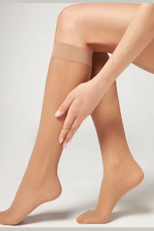 Calzedonia Calcetin Lycra Con Rombos Verticales Mujer Tamaño TU