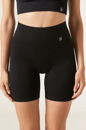 Calzedonia Legging Ciclista De Canalé Fino Mujer Tamaño M/L