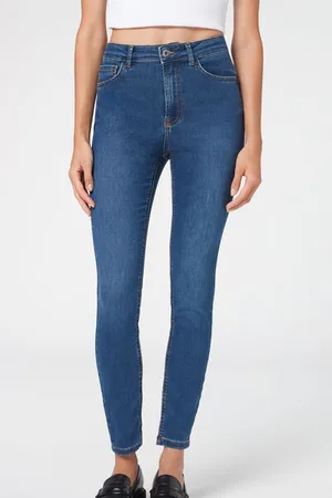 Calzedonia Vaqueros Push Up Skinny de Cintura Alta Soft Touch Mujer Tamaño XL