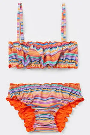 Calzedonia Bikini Dos Piezas Niña Colorful Stripes Chica Tamaño 4